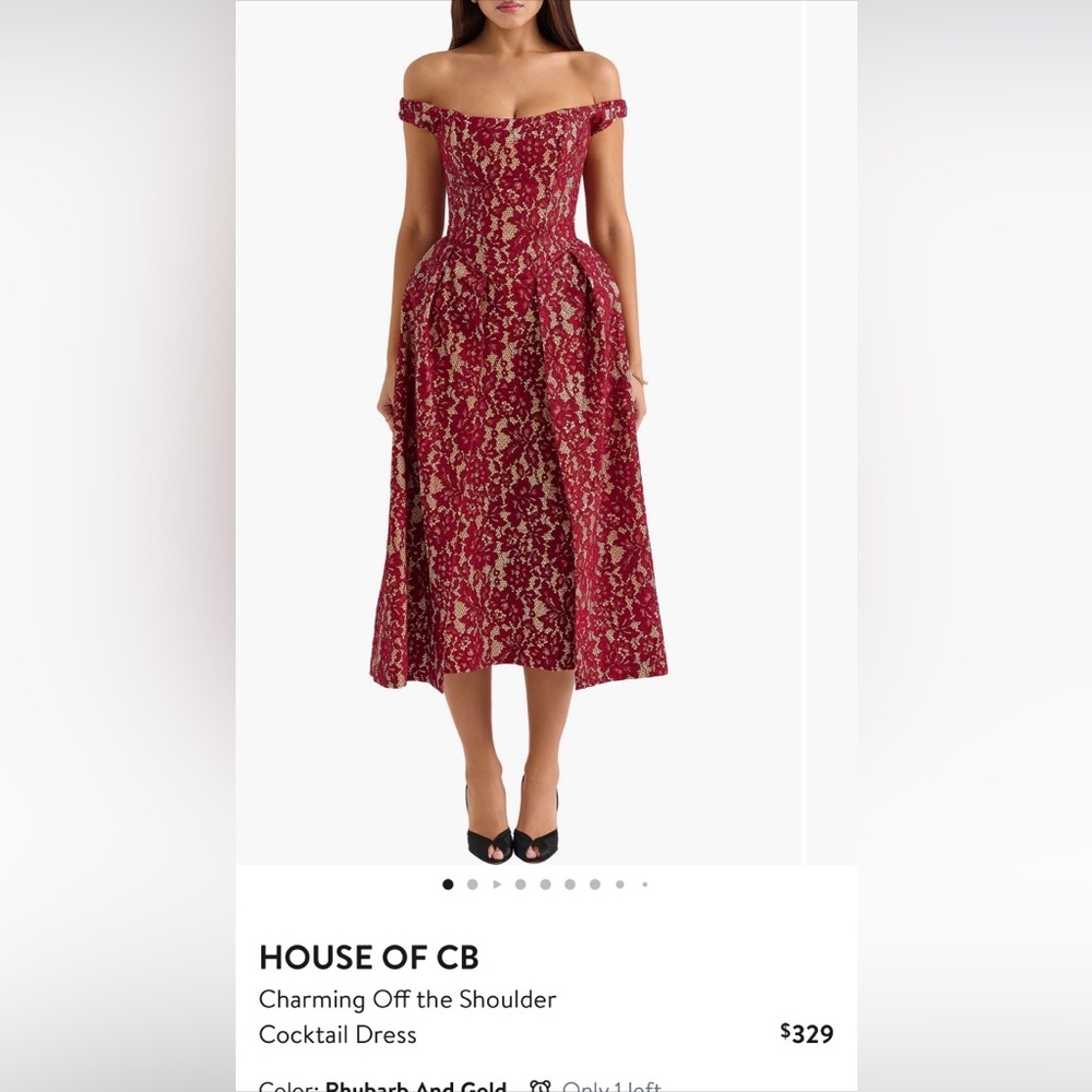 NWT House of CB Burgundy Lace Midi Dress